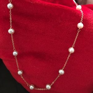 14k pink pearl set